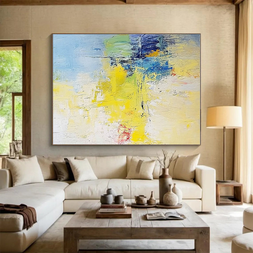 Yellow Blue Green Abstract Painting with Fresh Optimism WINK488