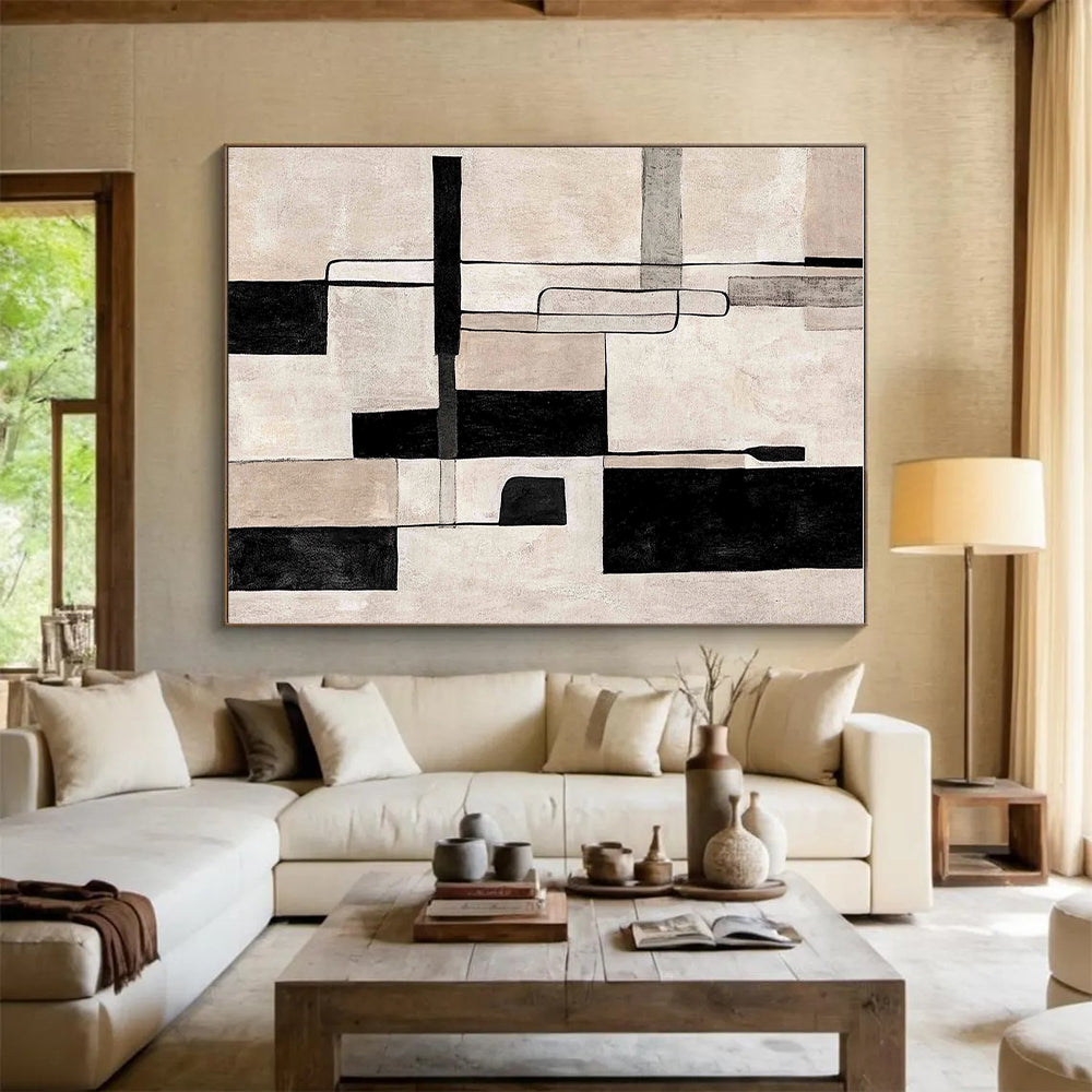 Minimalist Geometric Abstract Painting with Clean Simplicity WINK322