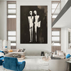 Black and White Figures Conceptual Abstract Painting GAB0296