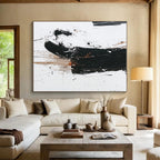Black White Abstract Details Painting with Intricate Marks WINK638