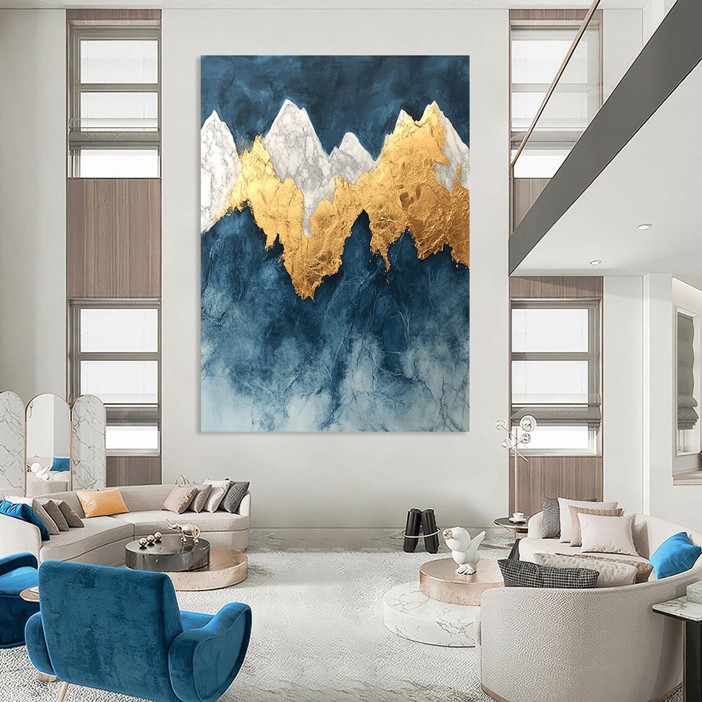Gold Mountain Abstract - Luxe Landscape with Metallic Accents GAB0554
