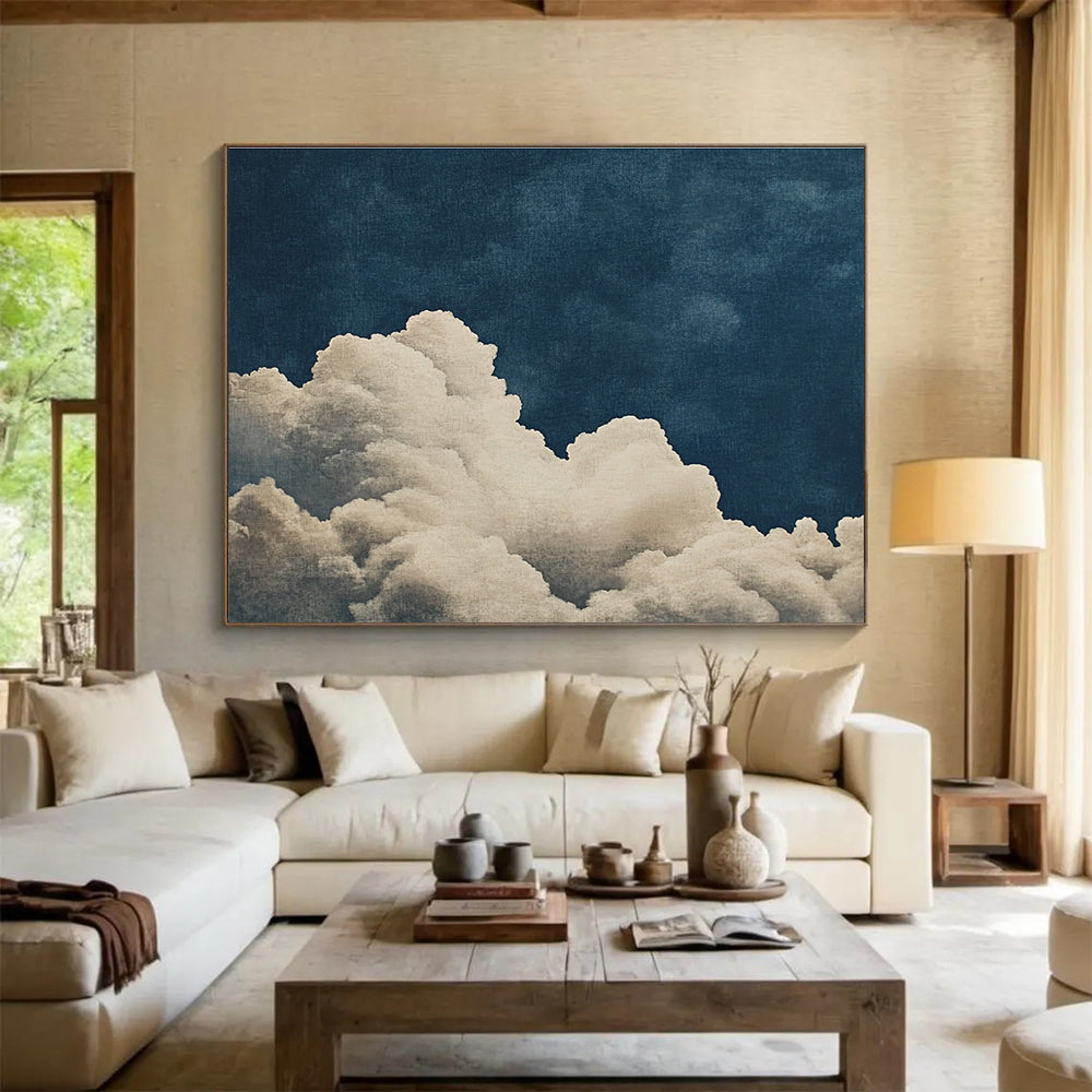 Minimalist Clouds on Dark Blue  Calm Skies ABS114