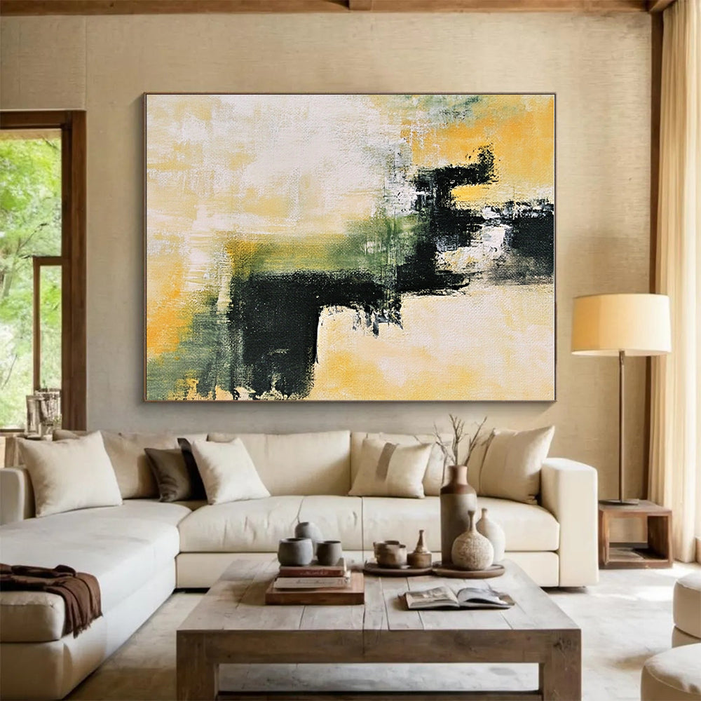 Yellow Green Abstract Painting with Subtle Harmony WINK584