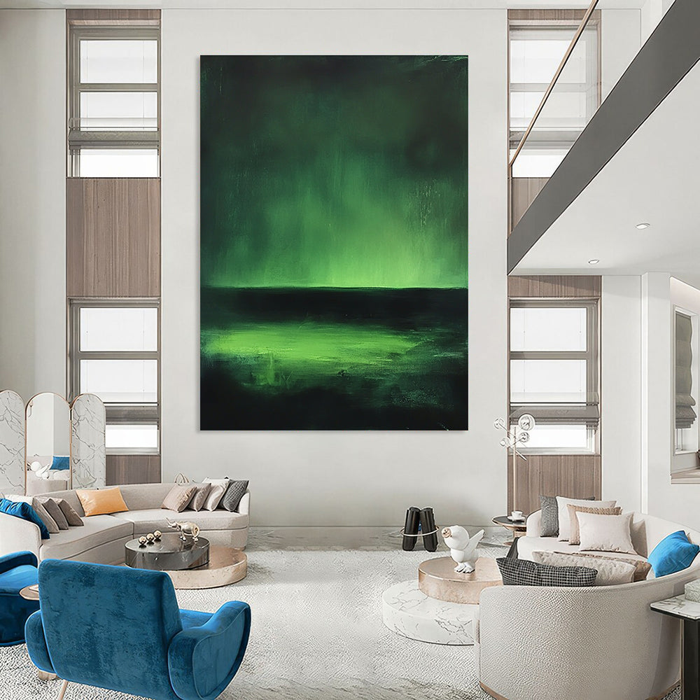 Dark Green Landscape Abstract Painting for Mood - Setting GAB0702
