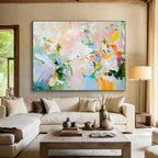 Vivid Floral Abstract Painting with Lush Expressive Brushstrokes ABS542