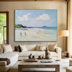 Beach Scene with Figures Abstract Painting with Casual Charm ABS596