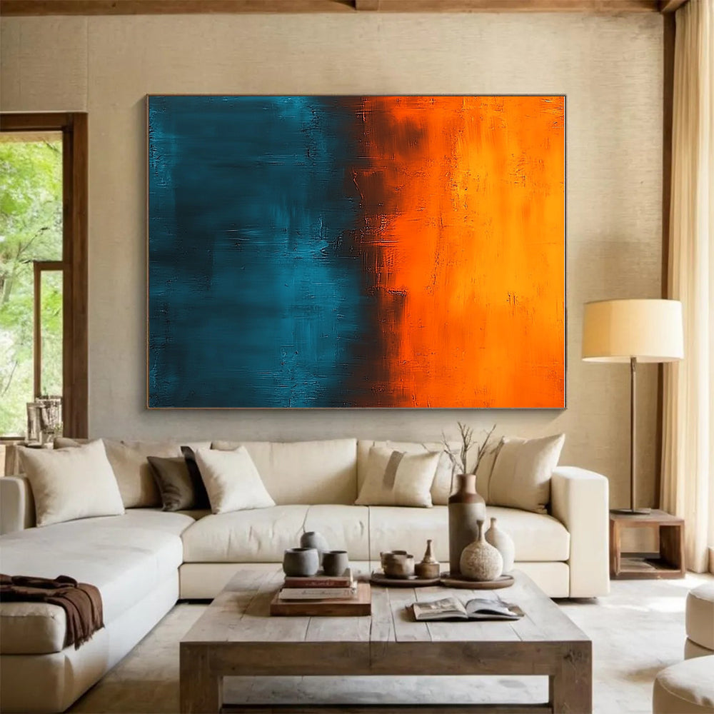 Orange Blue Abstract Gradient Painting with Smooth Transitions WINK658