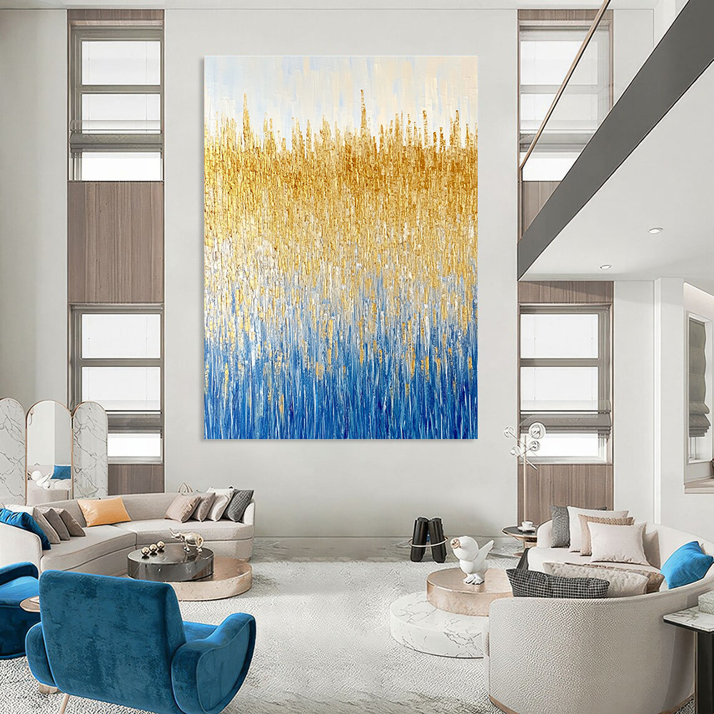 Golden Reeds Abstract Painting for Luxurious Decor GAB0708