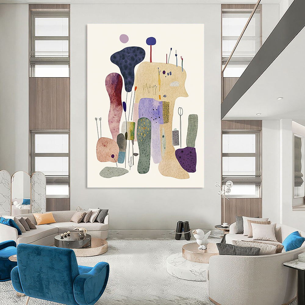 Colorful Organic Shapes - Modern Abstract Watercolor Art GAB0399