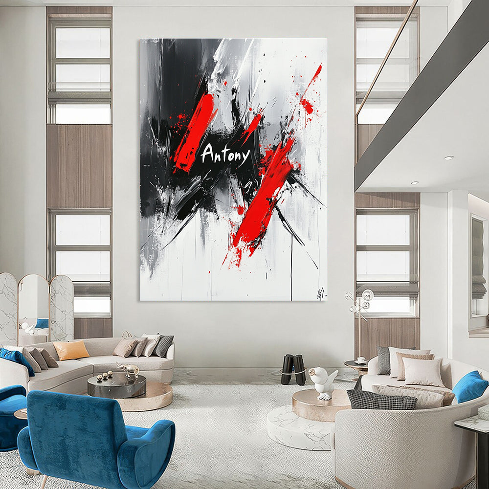 Bold “Antony” Abstract Energetic Graphic Abstract Painting GAB0289