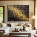 Golden Textured Abstract Painting for Luxury Hotel Lobbies YHT370