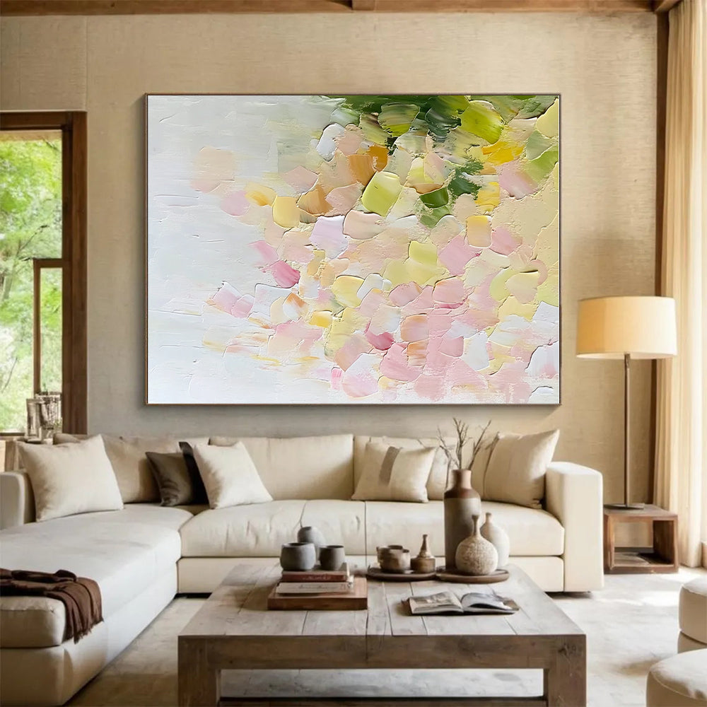 Textured Abstract Blossoms Painting with Tactile Beauty WINK415
