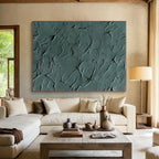 Green Textured Surface Abstract Painting with Natural Roughness WINK090