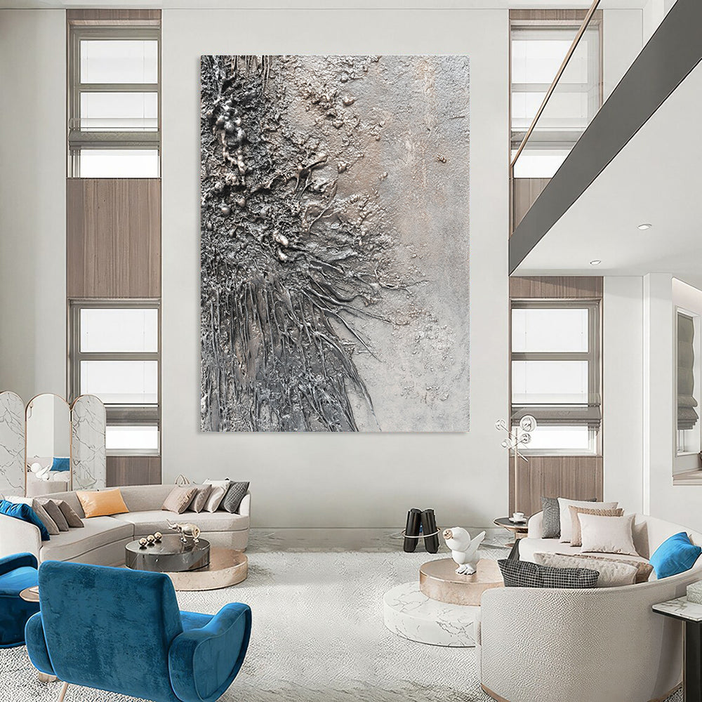 Textured Gray Roots Abstract Painting GAB0309
