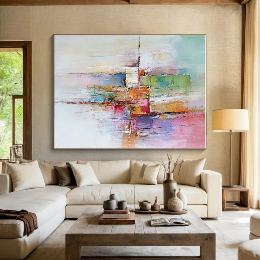 Colorful Abstract Cityscape Painting with Artistic Urbanity WINK468