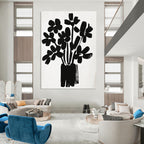Black Flower Bouquet Silhouette Abstract Painting GAB0043