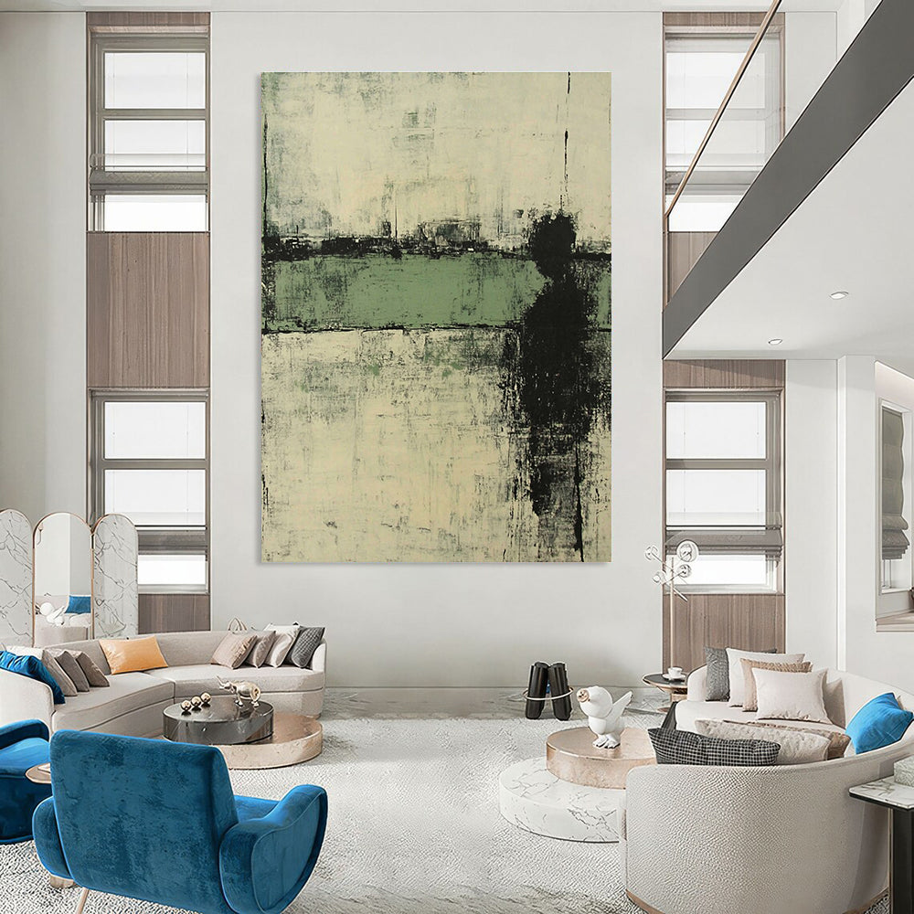 Monochrome Solitary Abstract Painting for Industrial - Themed Galleries GAB0898