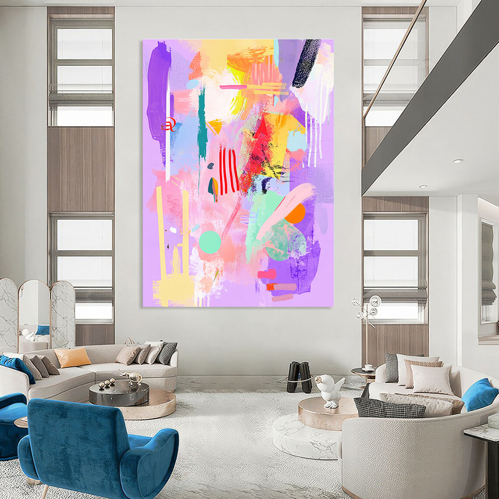 Colorful Pastel Abstract Painting for Bohemian - Styled Cafes GAB1031