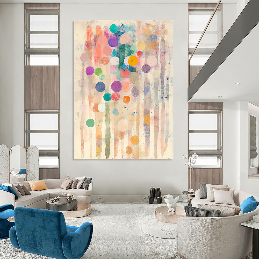 Colorful Dot Abstract Cheerful Abstract Painting GAB0367