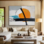 Orange Black Abstract Painting with Bold Statements WINK697
