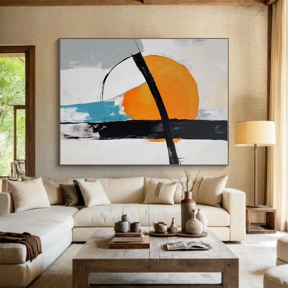 Orange Black Abstract Painting with Bold Statements WINK697