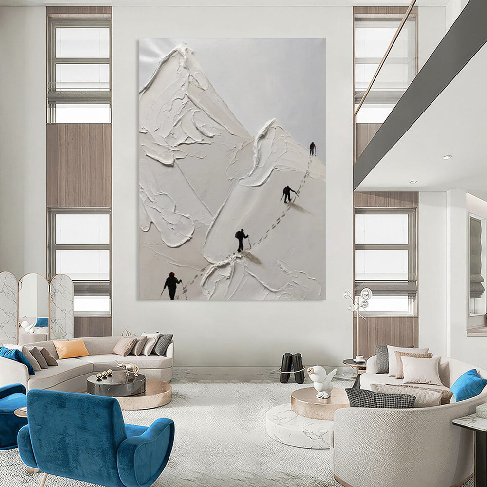 Impasto Mountain Climbers Painting for Adventure - Themed Interiors HENG317