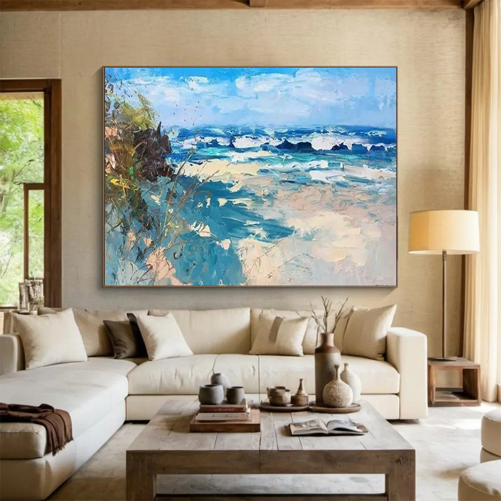 Beach Waves Abstract Painting for Surf Shop Lounges YHT438