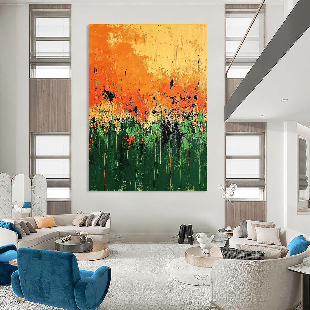 Poppy Field Abstract - Impressionistic Landscape Abstract Painting GAB0638