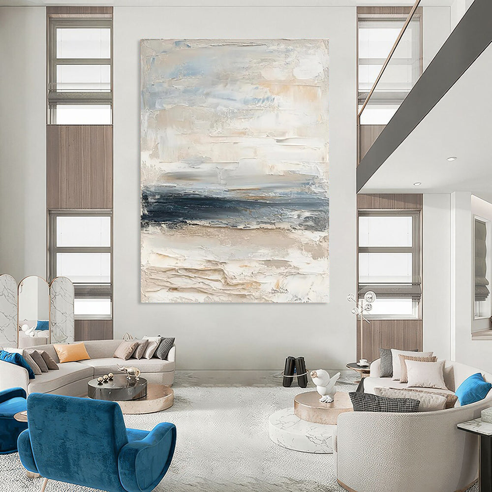 Minimalist Neutral Abstract Textures Painting for Timeless Spaces HENG298