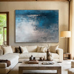 Blue - Gray Textured Abstract Painting with Subtle Depth WINK213