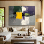 Geometric Color Block Abstract Painting with Modern, Structured Harmony ABS482