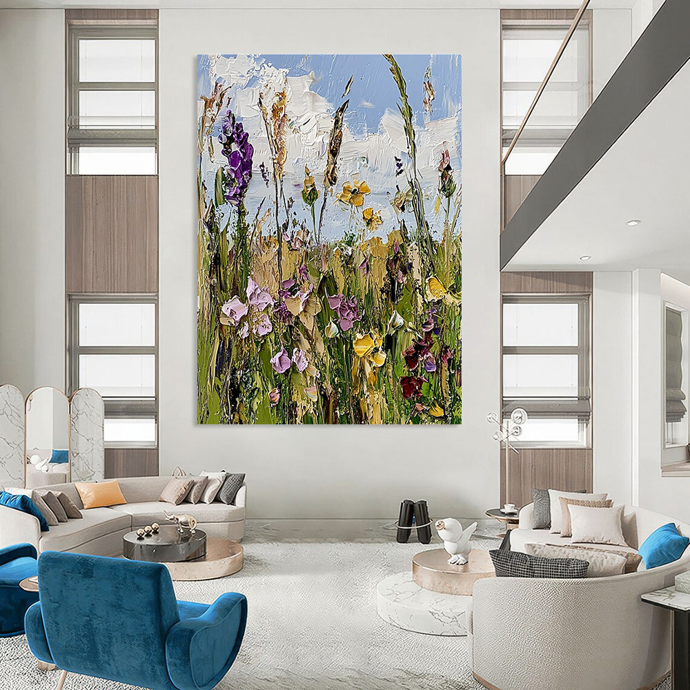 Wildflower Field Impressionistic Abstract Painting for Nature - Loving Spaces GAB1413
