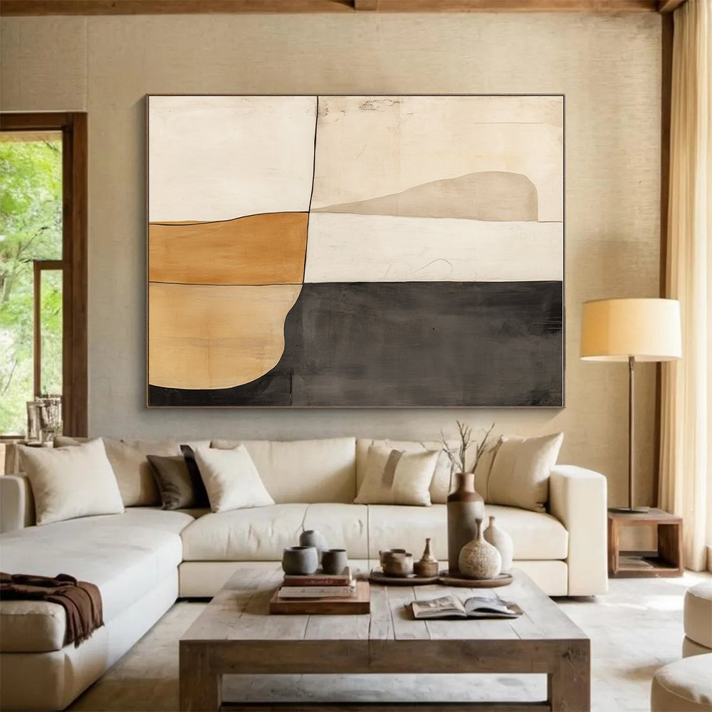 Neutral Geometric Forms Abstract Painting with Quiet Sophistication WINK055