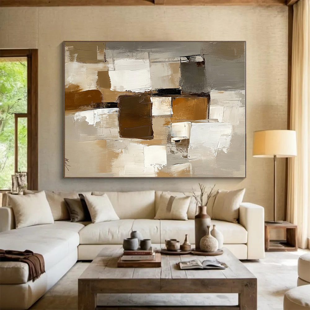 Geometric Abstract Blocks Painting with Structured Simplicity WINK337