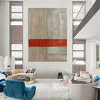 Minimalist Stripe Abstract Painting for Scandinavian - Style Interiors HENG007