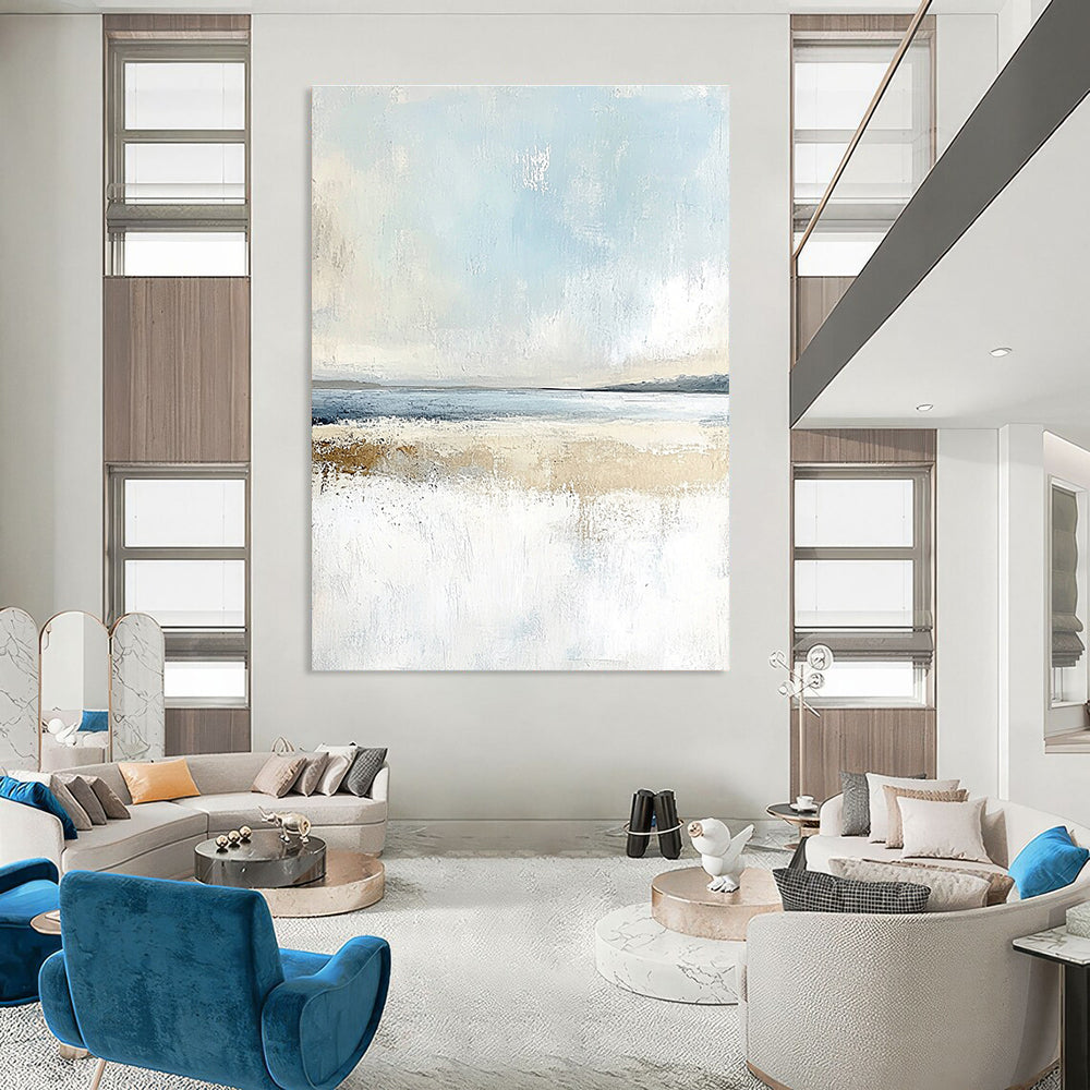 Coastal Serenity Abstract - Calming Seaside Abstract Painting GAB0480