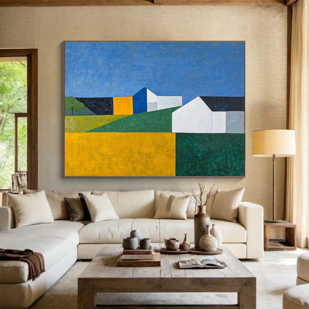 Colorful Rural Landscape Abstract  Vibrant Countryside ABS102