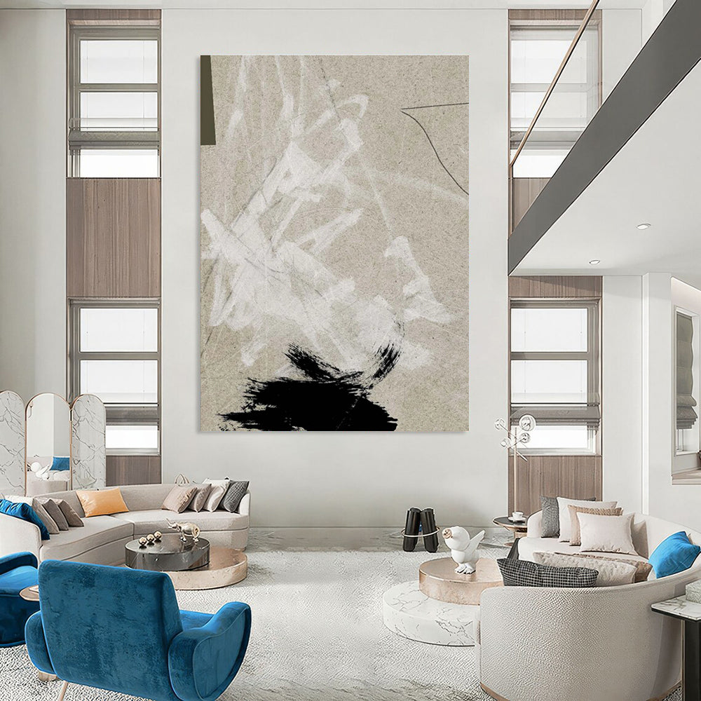 Subtle Textured Neutral Abstract Painting for Timeless Decor HENG237