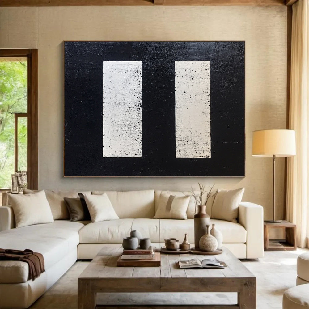 Minimalist - Striped Abstract Painting with Monochromatic Palette WINK876