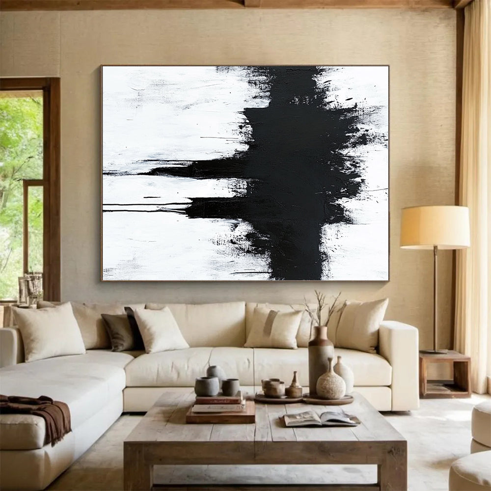 Dripping Black Abstract Painting with Edgy Emotion WINK346