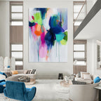 Bright Color Fusion Abstract Painting for Art - Filled Cafes GAB0842