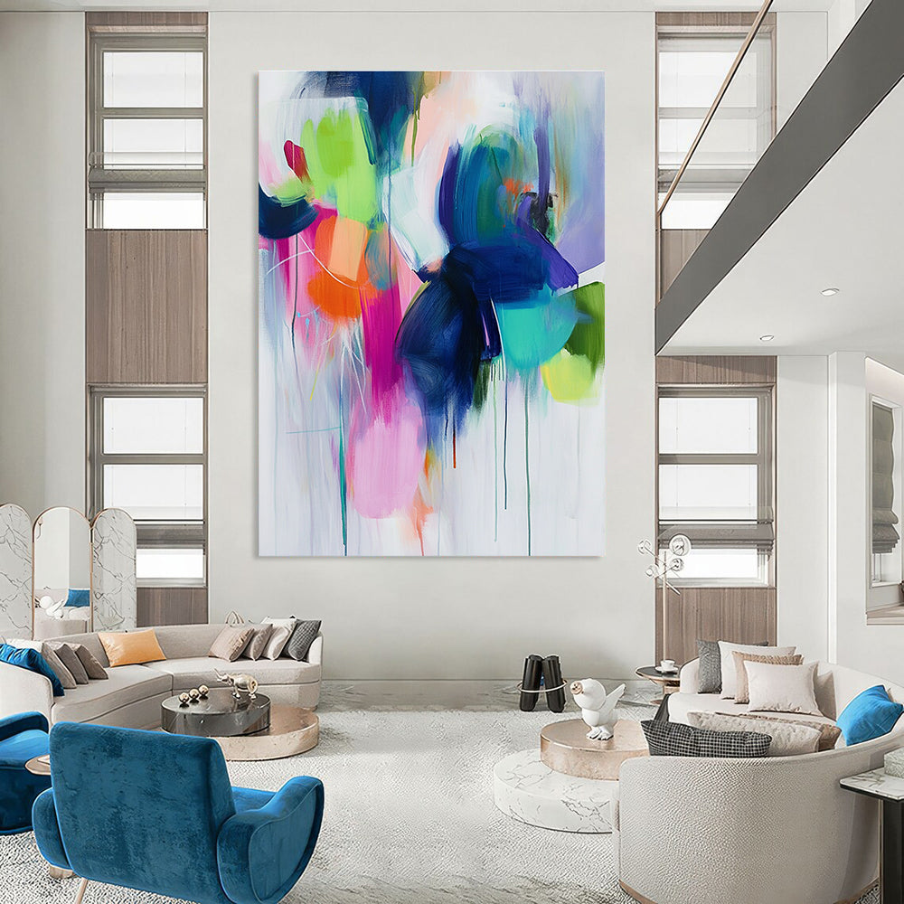 Bright Color Fusion Abstract Painting for Art - Filled Cafes GAB0842