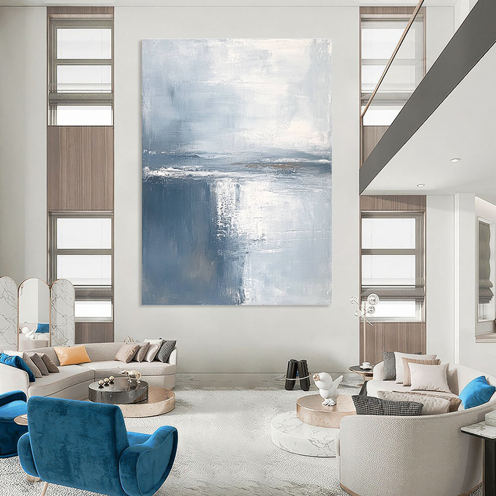 Light Blue Sea - Themed Abstract Painting for Coastal - Inspired Bedrooms GAB0960