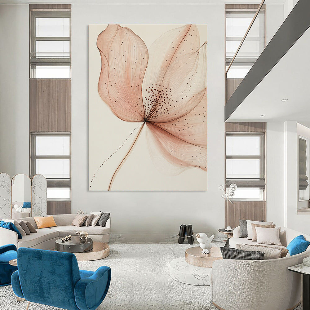 Delicate Flower Drawing Intricate Botanical Abstract Art GAB0352