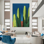 Minimalist Green Rocks Abstract Painting for Modern Minimalist Offices HENG093