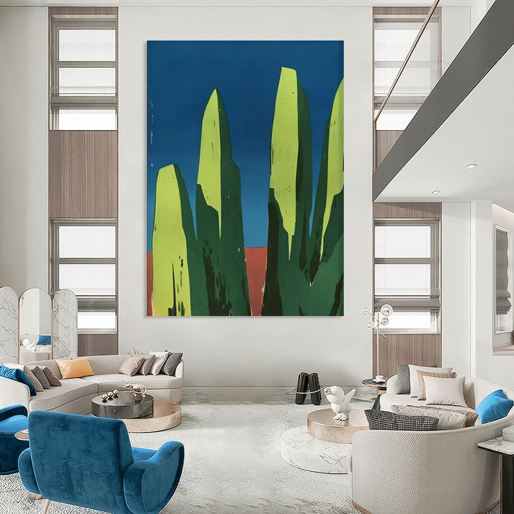 Minimalist Green Rocks Abstract Painting for Modern Minimalist Offices HENG093