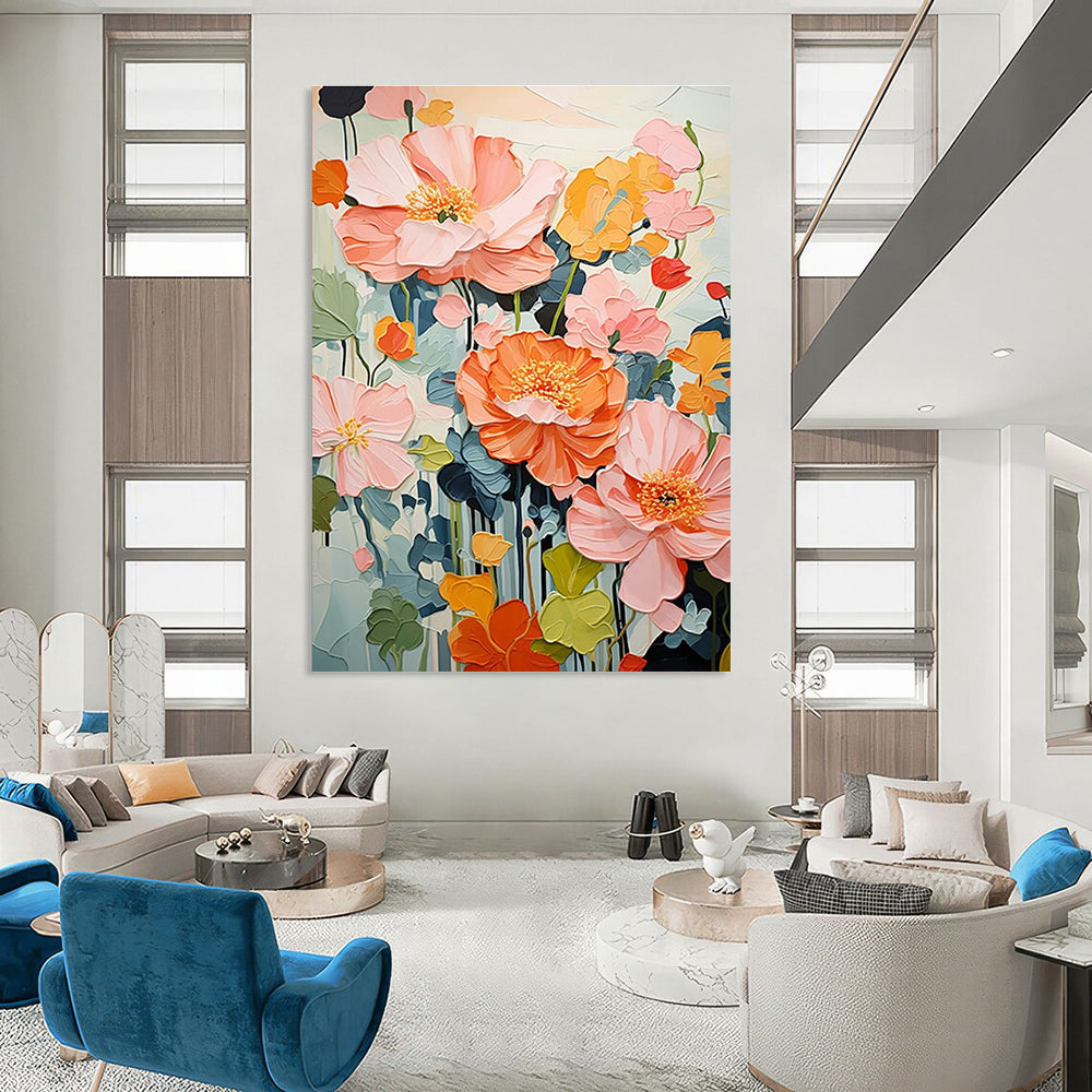 Pastel Floral Abstract Painting for Charming Nurseries HENG425