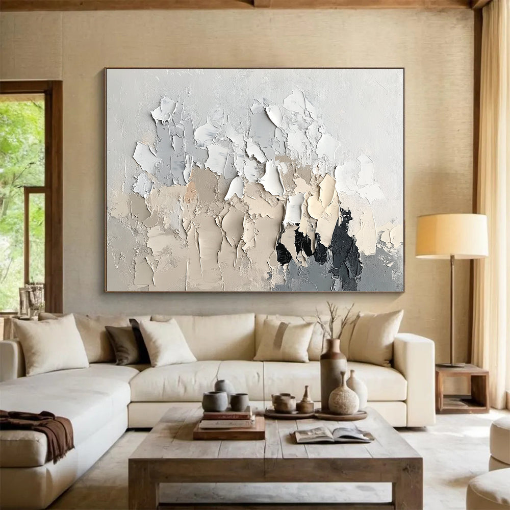 Neutral Textured Abstract Painting with Subtle Complexity WINK607