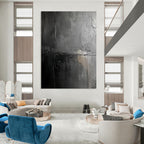 Black and Gray Abstract Painting for Modern - Minimalist Lofts GAB0899