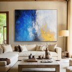 Blue and Gold Abstract Painting with Ocean - Inspired Grace WINK310